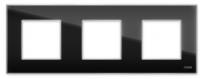 Стеклянная рамка горизонтальная 3 поста CGSS цв. черный GL-P103-BC