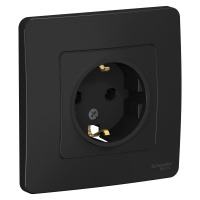 Розетка скрытой установки с заземляющим контактом без шторок 16A 250В Systeme Electric Blanca BLNRS001016, Антрацит