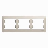 Рамка 3-постовая горизонтальная Systeme Electric Glossa, молочный GSL000903