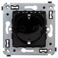 Розетка 220v c/з и шторками черная DKC Avanti 4402003