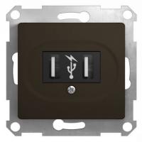 Розетка USB цв. шоколад Schneider Electric Glossa GSL000832