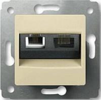 Розетка телефонная - компьютерная двойная utp 6cat 773740 Legrand Cariva цвет бежевый