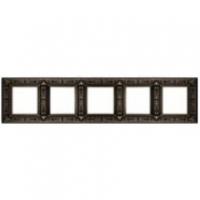 Рамка 5-пост Античное серебро Fede granada FD01415AS