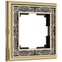 Рамка 1 местная золото - черная металл Gracia Werkel W0011430