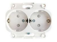 Розетка двойная с/з белая EKF EYR16-128-10