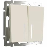Выключатель двухклавишный с подсветкой айвори матовый Werkel Встраиваемые механизмы айвори матовые W1120162