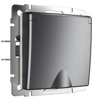 Розетка влагозащ. с зазем. с защит. крышкой и шторками графит матовый Werkel Встраиваемые механизмы графит матовый W1171264