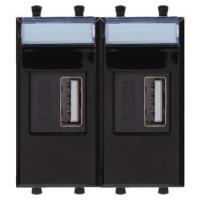 USB зарядка2 порта тип А 2100х2 mA черная DKC Avanti 4402542