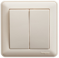 Переключатель 2-клавишный Systeme Electric (Schneider Electric) W59, слоновая кость VS510-252-28