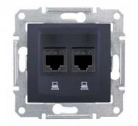 Розетка компьютерная 2хRJ45 кат.5е UTP Schneider Sedna SDN4400170