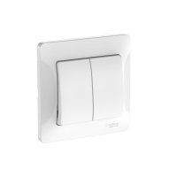 Выключатель 2-клавишный Systeme Electric Glossa, сх.5, 10АХ, в сборе, быстрозажим. клем., БЕЛЫЙ GSL000152S