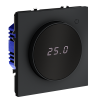 Терморегулятор электронный с индикацией с датчиком для теплого пола Voltum S70 пластик/стекло графит Soft touch (VLS070107)