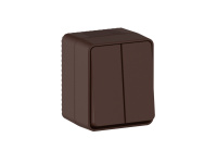 Выключатель 2-клавишный Systeme Electric AtlasDesign PROFI IP54 О/У, сх.5, 10АХ, КОРИЧНЕВЫЙ ATN546051