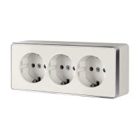 Розетка тройная с заземлением и шторками Gallant слоновая кость Werkel Накладные механизмы Gallant слоновая кость W5073103