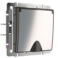 Розетка влагозащ. с зазем. с защит. крышкой и шторками глянцевый никель Werkel Встраиваемые механизмы глянцевый никель W1171202