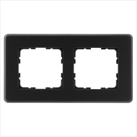 Рамка 2-постовая, стекло матовое Black Glass Jasmart G1002GB-RM