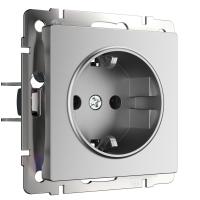Розетка с заземлением серебряный матовый Werkel Встраиваемые механизмы серебряный матовый W1171065