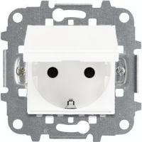 Розетка 220v с крышкой и шторками белая ABB Zenit 2CLA228810N1101|2CLA227190N1001