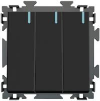 Выключатель 3-клав CGSS цв. Черный PL-W103-BCM
