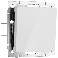 Выключатель одноклавишный проходной Werkel акрил белый самозажимного типа (W1112041)