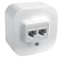 Розетка телефонная RJ11+RJ45 кат.5е UTP цвет белый 782221 Legrand Quteo
