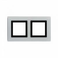2 постовая рамка - хром кольцо серое стекло DKC Avanti 4404824