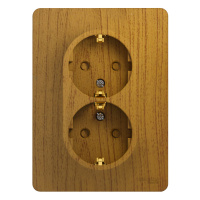 Розетка двойная с заземлением со шторками 16А Systeme Electric Glossa, дерево дуб GSL000526