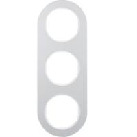 Рамка тройная алюминий (мех. белый) 10132074 Berker