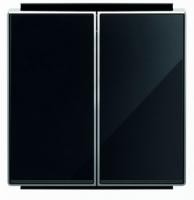 Выключатель 2-клав. стекло черное ABB Sky Niessen 2CLA811100A1001|2CLA851100A2501