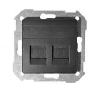 Интернет розетка 2ная,коннектор RJ45 АМР кат.5е Simon 82 75540-39х2 | 82005-38