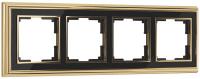 Рамка 4 местная золото - черная металл Palacio Werkel W0041330