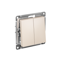 Выключатель 2-клавишный Systeme Electric AtlasDesign, сх.6+6, 10АХ, мех., быстрозажим. клем., БЕЖЕВЫЙ ATN000265S