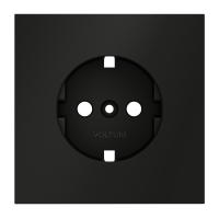 Накладка для розетки с заземлением Voltum S70 черный Soft touch пластик (VLS000608)