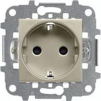 Розетка 220v с/з и шторками шампань ABB Zenit 2CLA228800N1901|2CLA227190N1001