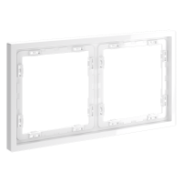 Рамка пластиковая на 2 поста Voltum S70 пластик белая глянцевая (VLS100201)