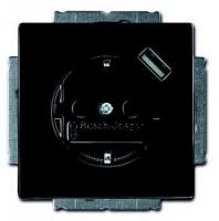 Розетка 220v с usb 1 портом антрацит ABB Dynasty 2CKA002011A6176