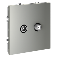 Розетка телевизионная оконечная TV+SAT Voltum S70 пластик сталь Soft touch (VLS060405)