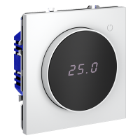 Терморегулятор электронный с индикацией с датчиком для теплого пола Voltum S70 пластик/стекло белая Soft touch (VLS070102)