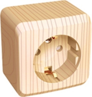 Розетка с заземлением со шторками 16А Systeme Electric Etude, сосна PA16-004D