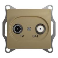 Розетка TV SAT проходная 4dB цв. титан Schneider Electric Glossa GSL000498