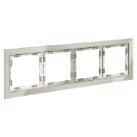 Рамка стеклянная на 4 поста Voltum S70 стекло/пластик кашемир глянцевая (VLS110403)