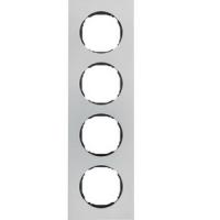 Рамка четырехместная плоская нержавеющая сталь 10132614 Berker R8