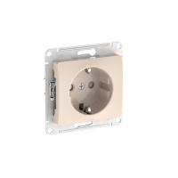 Розетка Systeme Electric Glossa с заземлением со шторками, 16А, механизм, быстрозажим. клем., БЕЖЕВЫЙ GSL000245S