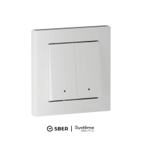 Умный выключатель проходной двухклавишный с подсветкой Zigbee 10А, L+N, Systeme Electric AtlasDesign Smart БЕЛЫЙ ATN000153Z