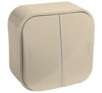 Выключатель 2 клавишный цвет слоновая кость 782232 Legrand Quteo