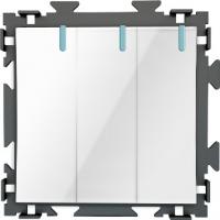 Выключатель 3-клав CGSS цв. белый PL-W103-WCG