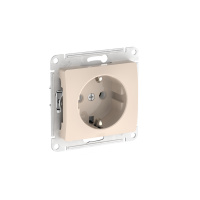 Розетка Systeme Electric Glossa с заземлением без шторок, 16А, мех., быстрозажим. клем., БЕЖЕВЫЙ GSL000243S