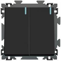 Выключатель 2-клав CGSS цв. Черный PL-W102-BCM