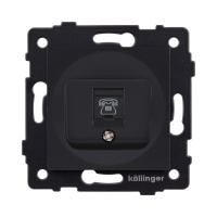 Розетка телефонная RJ11, черный матовый Kollinger REA-009BM для Aspekt, Eleganz, Reflex
