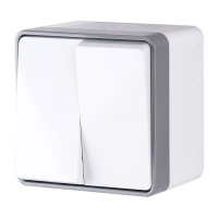 Выключатель двухклавишный влагозащищенный Werkel  Gallant белый WL15-03-02